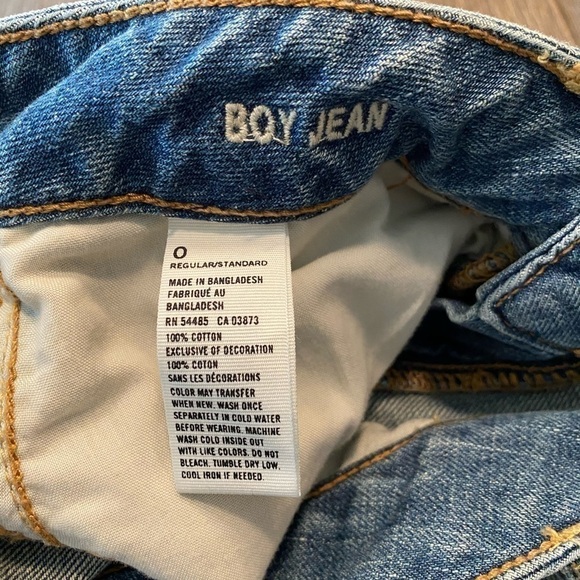 American Eagle Outfitters Boy Jean. Blue Denim Straight Leg  Mid Rise. Size 0 - Picture 3 of 4